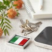 Italiaanse gepolijst vlag sleutelhanger (Zijkant)