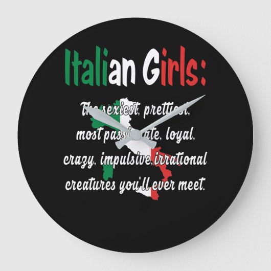 ITALIAANSE GIRLS FUNNY GROTE KLOK (Voorkant)