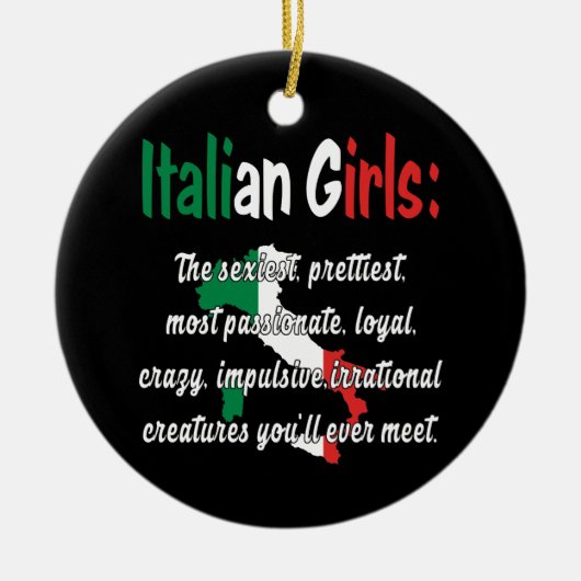 ITALIAANSE GIRLS FUNNY KERAMISCH ORNAMENT (Voorkant)