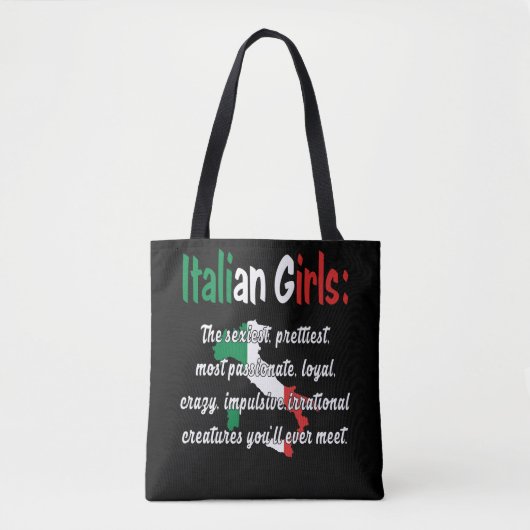 ITALIAANSE GIRLS FUNNY TOTE BAG (Voorkant)