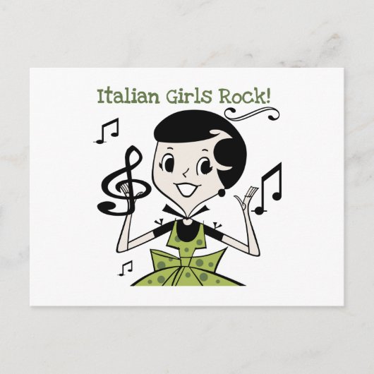 Italiaanse Girls Rock Briefkaart (Voorkant)