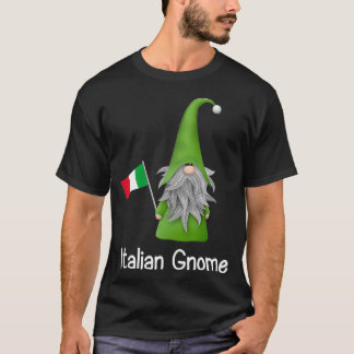 Italiaanse gnome Holding de vlag van Italië T-shirt