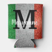 Italiaanse Godin Glitter Italië Vlag kleuren Verja Blikjeskoeler (Voorkant)