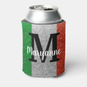 Italiaanse Godin Glitter Italië Vlag kleuren Verja Blikjeskoeler (Blikje Achterkant)