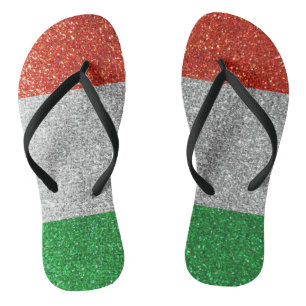 Italiaanse godin Glitter Italië Vlagbeach Babe Teenslippers