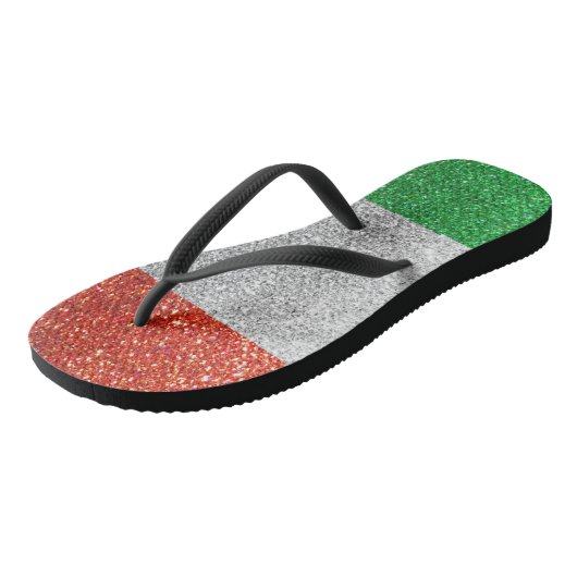 Italiaanse godin Glitter Italië Vlagbeach Babe Teenslippers (Schuin)