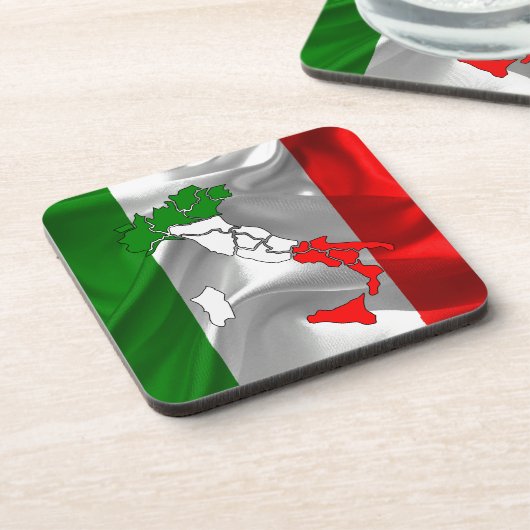 Italiaanse golfvlag bier onderzetter (Linkerzijde)