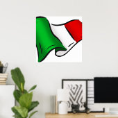 Italiaanse golvende vlag poster (Thuiskantoor)