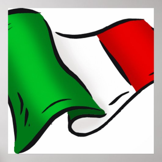 Italiaanse golvende vlag poster (Voorkant)