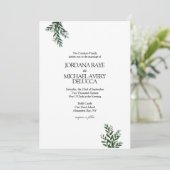 Italiaanse Greenery Modern Elegant Rustic Wedding Kaart (Staand voorkant)