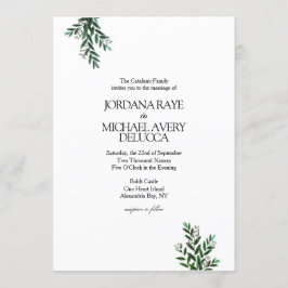 Italiaanse Greenery Modern Elegant Rustic Wedding Kaart