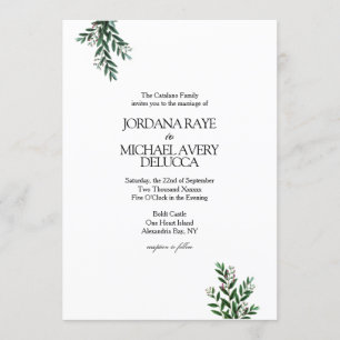 Italiaanse Greenery Modern Elegant Rustic Wedding Kaart