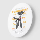 Italiaanse Greyhound Anatomy Funny Dog mam Papa Gi Grote Klok (Hoek)