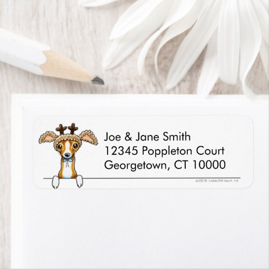 Italiaanse Greyhound Antlers Clean en Simple Etiket (Insitu)