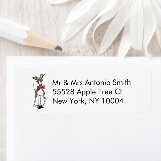 Italiaanse Greyhound Antonio Custom Etiket (Insitu)