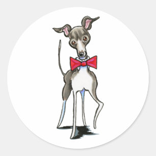 Italiaanse Greyhound Antonio Ronde Sticker