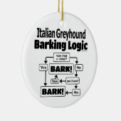 Italiaanse Greyhound Barking Logic Keramisch Ornament (Rechts)