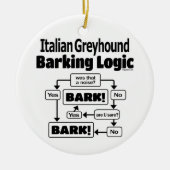 Italiaanse Greyhound Barking Logic Keramisch Ornament (Voorkant)