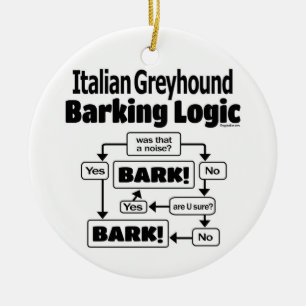 Italiaanse Greyhound Barking Logic Keramisch Ornament