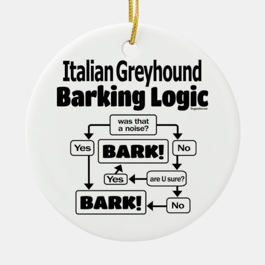 Italiaanse Greyhound Barking Logic Keramisch Ornament (Voorkant)