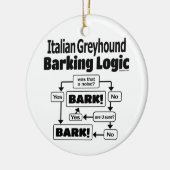 Italiaanse Greyhound Barking Logic Keramisch Ornament (Links)