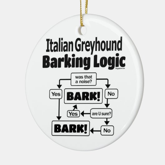 Italiaanse Greyhound Barking Logic Keramisch Ornament (Links)