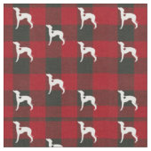 Italiaanse Greyhound Buffalo Check Joann Fabric Stof (Close Up)