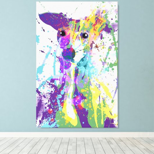 Italiaanse Greyhound Canvas Afdruk (Insitu (Houten vloer))