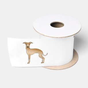 Italiaanse Greyhound Cartoon Hondenillustraties in Satijnen Lint