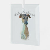 Italiaanse Greyhound Dad 2 Glas Ornament (Voorkant links)