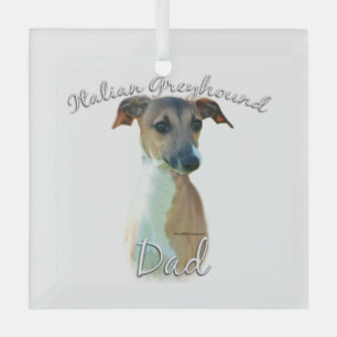 Italiaanse Greyhound Dad 2 Glas Ornament