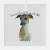 Italiaanse Greyhound Dad 2 Glas Ornament (Achterkant)