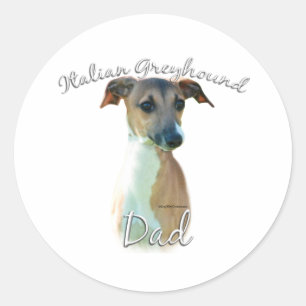 Italiaanse Greyhound Dad 2 Ronde Sticker