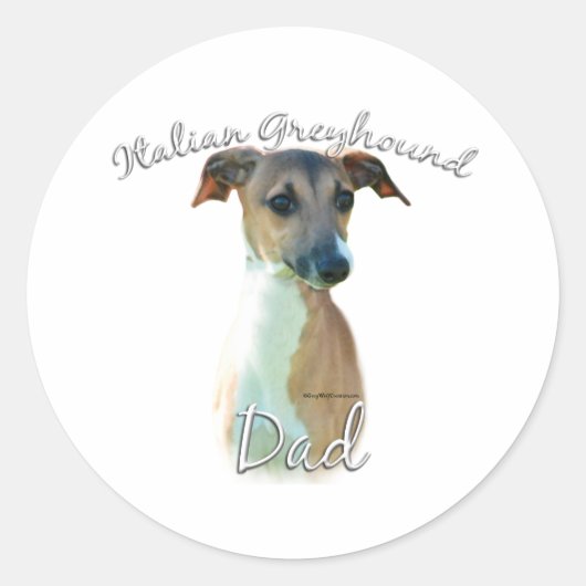 Italiaanse Greyhound Dad 2 Ronde Sticker (Voorkant)