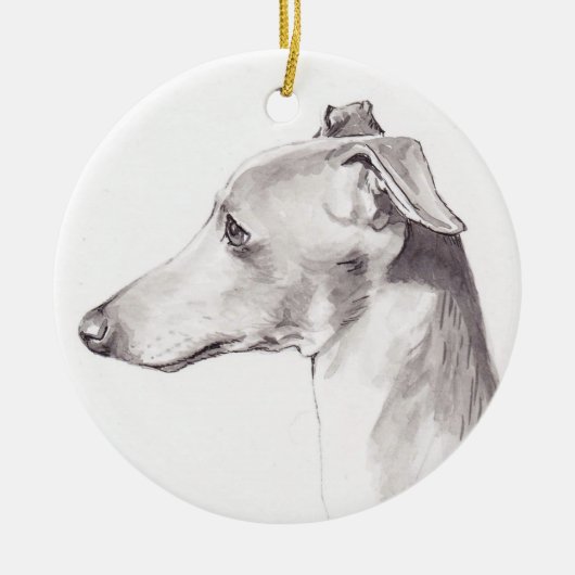 Italiaanse Greyhound Dog Art Ornament (Voorkant)