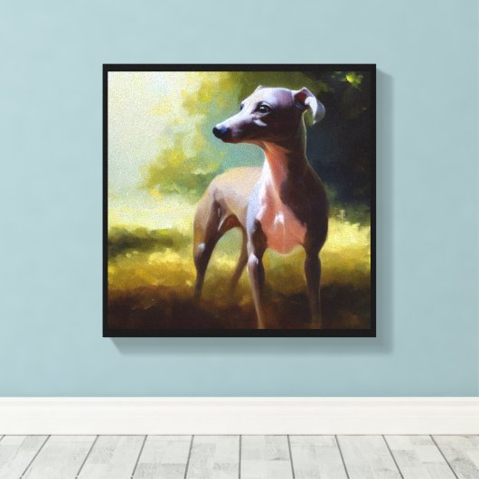 Italiaanse Greyhound Dog Canvas Afdruk (Insitu (Houten vloer))