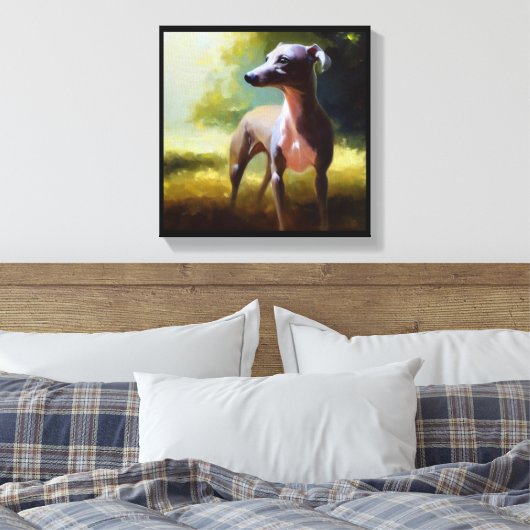 Italiaanse Greyhound Dog Canvas Afdruk (Insitu (Slaapkamer))