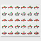 Italiaanse Greyhound Dog Driving Car - Kerstboom Cadeaupapier (Vlak)