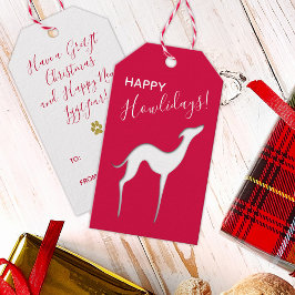 Italiaanse Greyhound Dog elegant silhouette Howlid Cadeaulabel