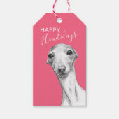 Italiaanse Greyhound Dog Funny kerstfeestdagen Cadeaulabel (Voorkant)