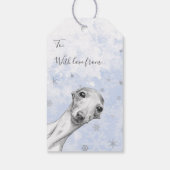Italiaanse Greyhound Dog Happy Howlidays Kerstmis Cadeaulabel (Achterkant)
