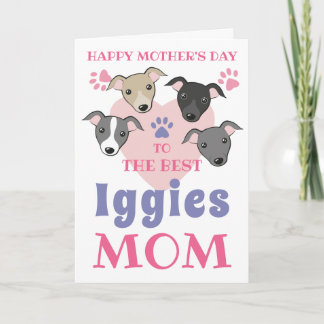 Italiaanse Greyhound Dog mam Cute Iggies Aangepast Kaart