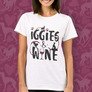 Italiaanse Greyhound Dog Mam Wine houdt van Funny  T-shirt