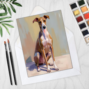Italiaanse Greyhound Dog Painting Kaart