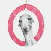 Italiaanse Greyhound Dog Paws Cute Funny Kerstmis Keramisch Ornament (Links)
