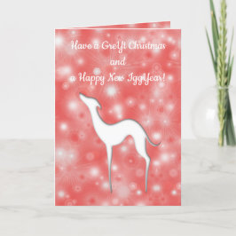 Italiaanse Greyhound Dog silhouette Fun text on re Feestdagen Kaart