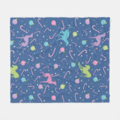 Italiaanse Greyhound Dog Silhouette Kerstpatroon Fleece Deken (Voorkant (Horizontaal))