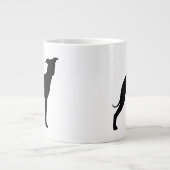 Italiaanse Greyhound Dog Silhouettes Iggies Grote Koffiekop (Voorkant)
