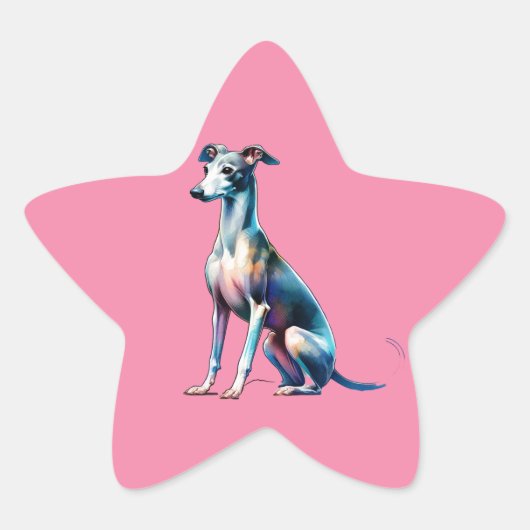 Italiaanse Greyhound Dog Ster Sticker (Voorkant)