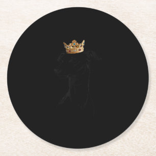 Italiaanse Greyhound Dog Wearing Crown T-Shirt Ronde Kartonnen Onderzetter